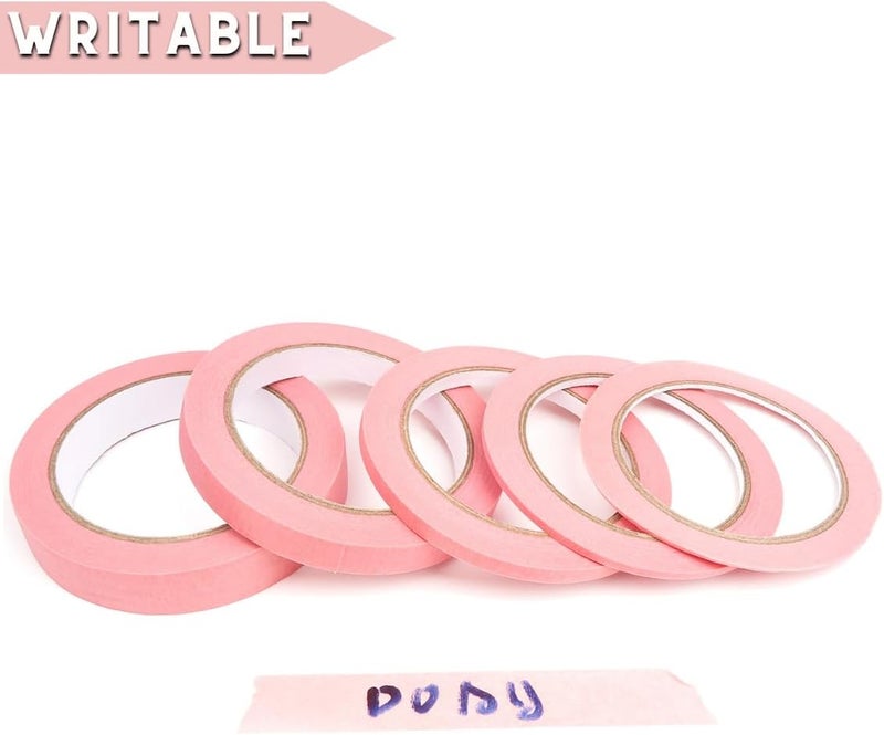 DOAY 5 Rolls Pinstripe Tape - Masking Tape 1/16", 1/8", 1/4", 1/2", 3/4" - Thin Painters Masking Automotive Tape for DIY, Car, Auto, Paint, Art, Tumblers (Pink) - Image 5